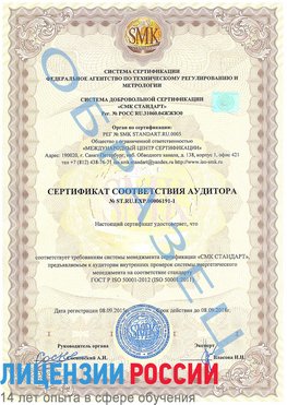 Образец сертификата соответствия аудитора №ST.RU.EXP.00006191-1 Белореченск Сертификат ISO 50001